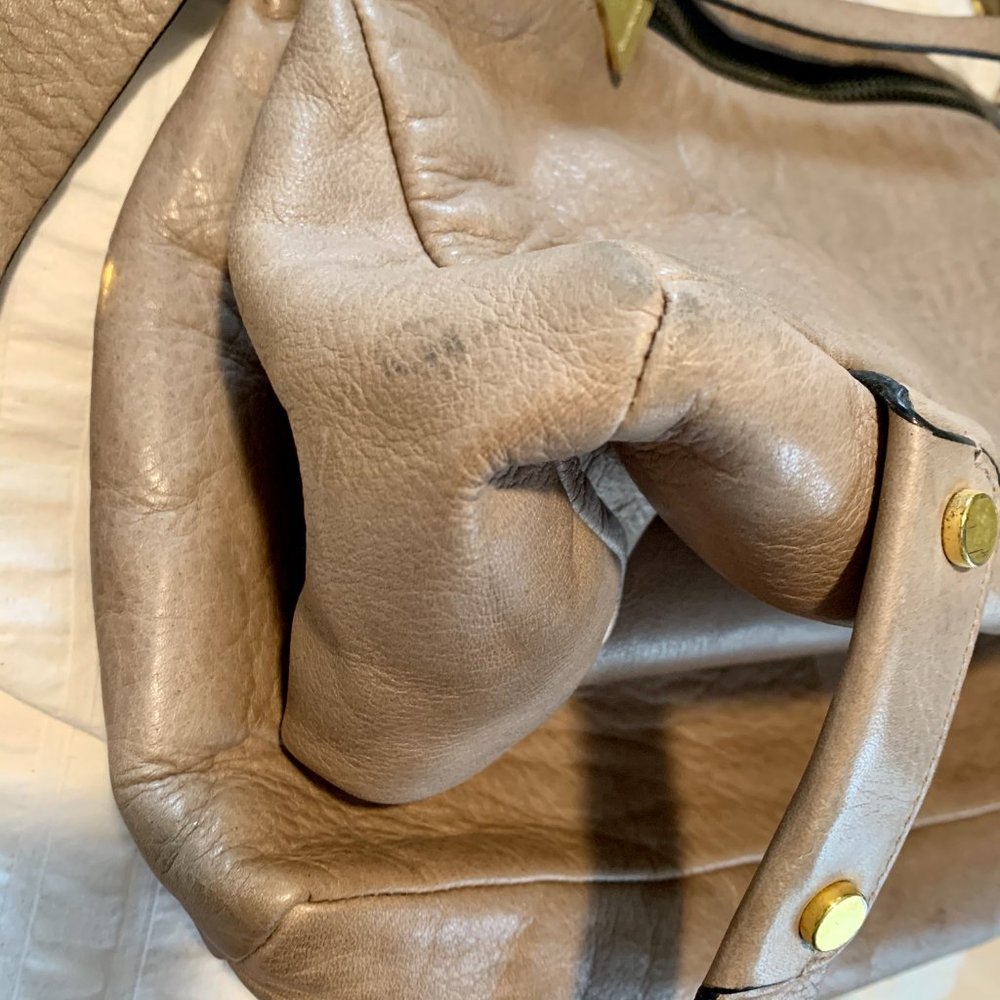 Golden Lane Soave Duo Bloomingdale’s Medium Leather Satchel Purse Bag - Picture 9 of 16